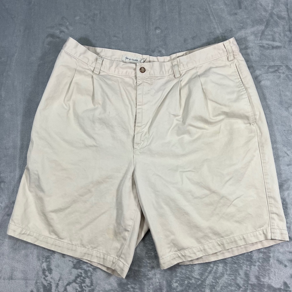JOHN W NORDSTROM‎ Mens Pleated Chino Shorts SIze 40 Khaki Cotton Casual Beach